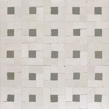 Mosaic House Moroccan tile Midi 1-27 White,   Dark Gray,    solid zellige, mosaic, zellij, field, pattern, glaze, simple, classic 